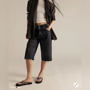 Free People/We the Free Jam Session Relaxed Capri Jeans in Black Size 32. NWT